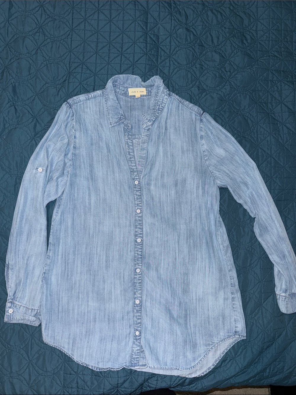 cloth & stone Light Blue Denim Button-Down Shirt